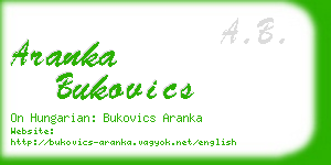 aranka bukovics business card